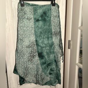 Green Tie-Dye Wrap Skirt